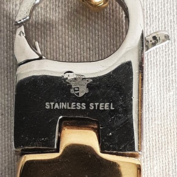 BlackJack! Chunky Stainless Steel Chain Bracelet Gold And Silver Two Tone Links - Picture 7 of 10